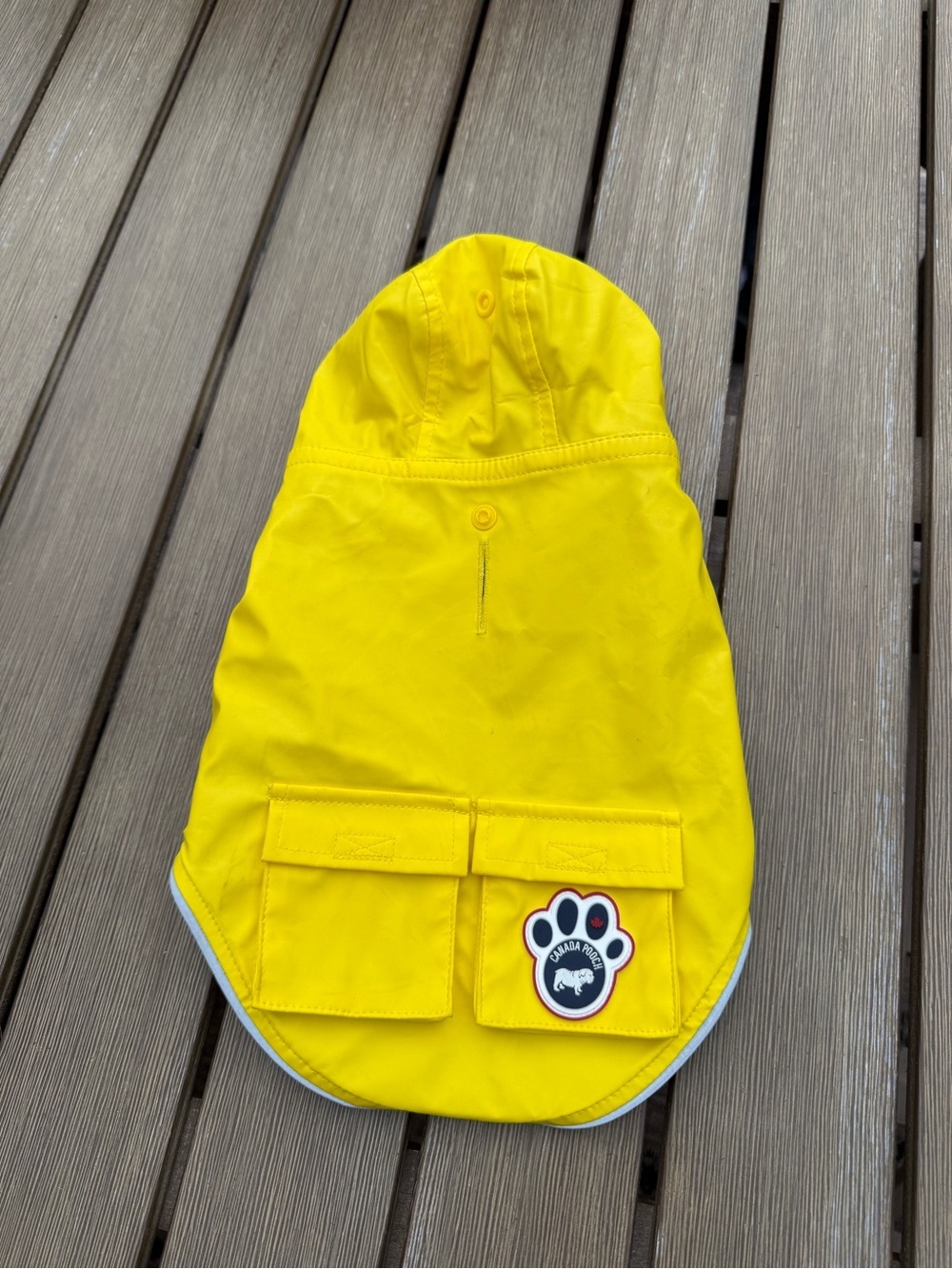 Canada Pooch Yellow Dog Raincoat Hooded Waterproof Jacket Size 10